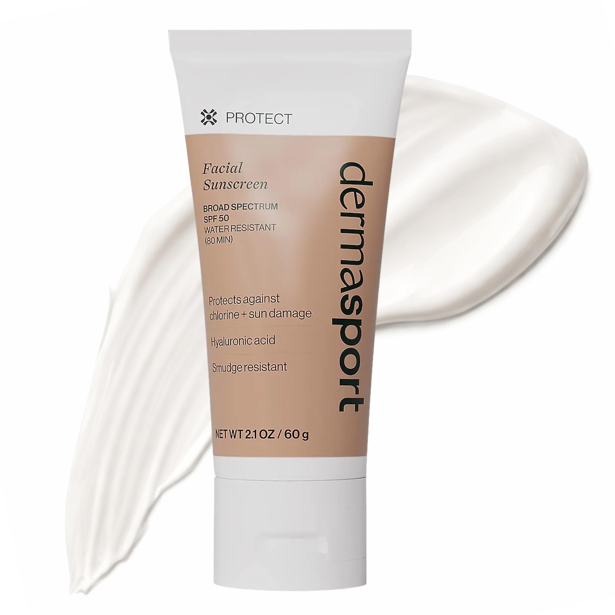 Dermasport SPF 50 Facial Sunscreen Lotion for Athletes, Zinc Oxide Hydrating, Non-Greasy, Broad Spectrum Sun Protection, Oil-Free, Reef-Safe, Face Sunscreen Resistant to every Sport