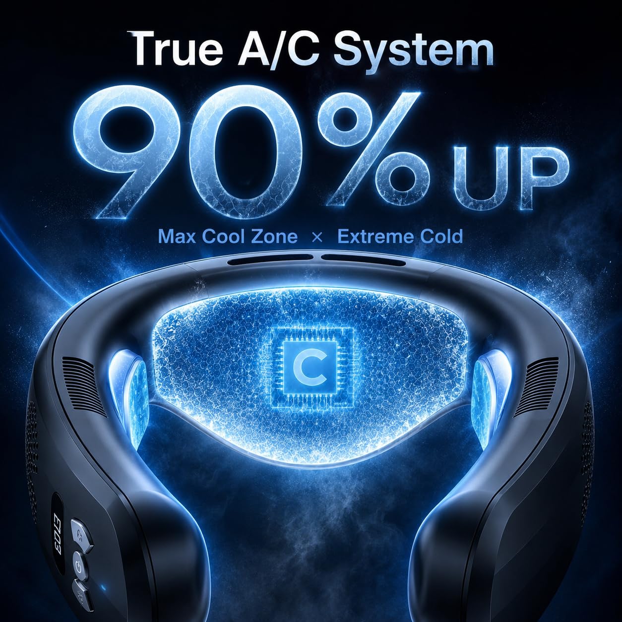 Portable Neck Air Conditioner Fan,Bladeless Fans,Long Endurance Limited Version Portable Neck Fan with LED Rechargeable Personal Neck Fans,3 Latest Cooler Plates,Quiet,Lightweight Neck Fans,Black