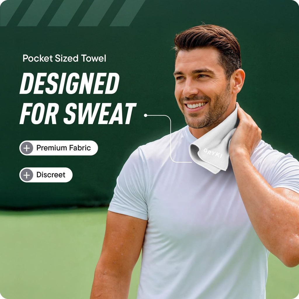 DRYKI Pocket-Sized Sweat Towels - The Original Sweat Absorbing Handkerchiefs - Quick-Dry Microfiber Sweat Rags for Face, Hands, & Body - Men & Women - Gym, Sports, and Work (Desert: 5 Pack)