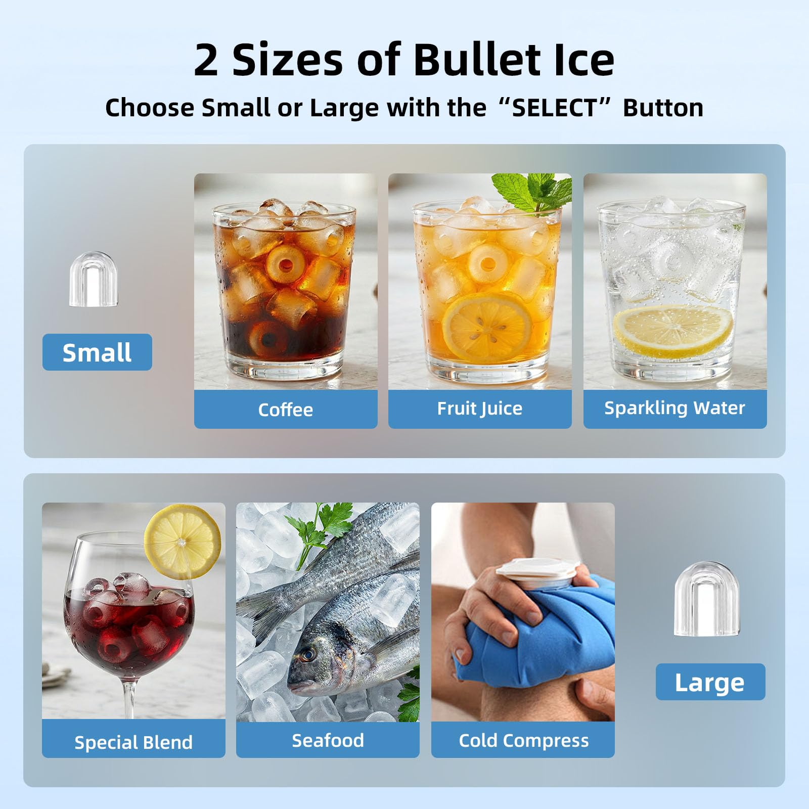 Antarctic Star Ice Maker, Portable Ice Machine with Self-Cleaning Function, 8 Cubes in 6 Mins Fast Countertop Ice Making, Compact Ice Maker for Home, Kitchen, RV, Travel, Matte Black