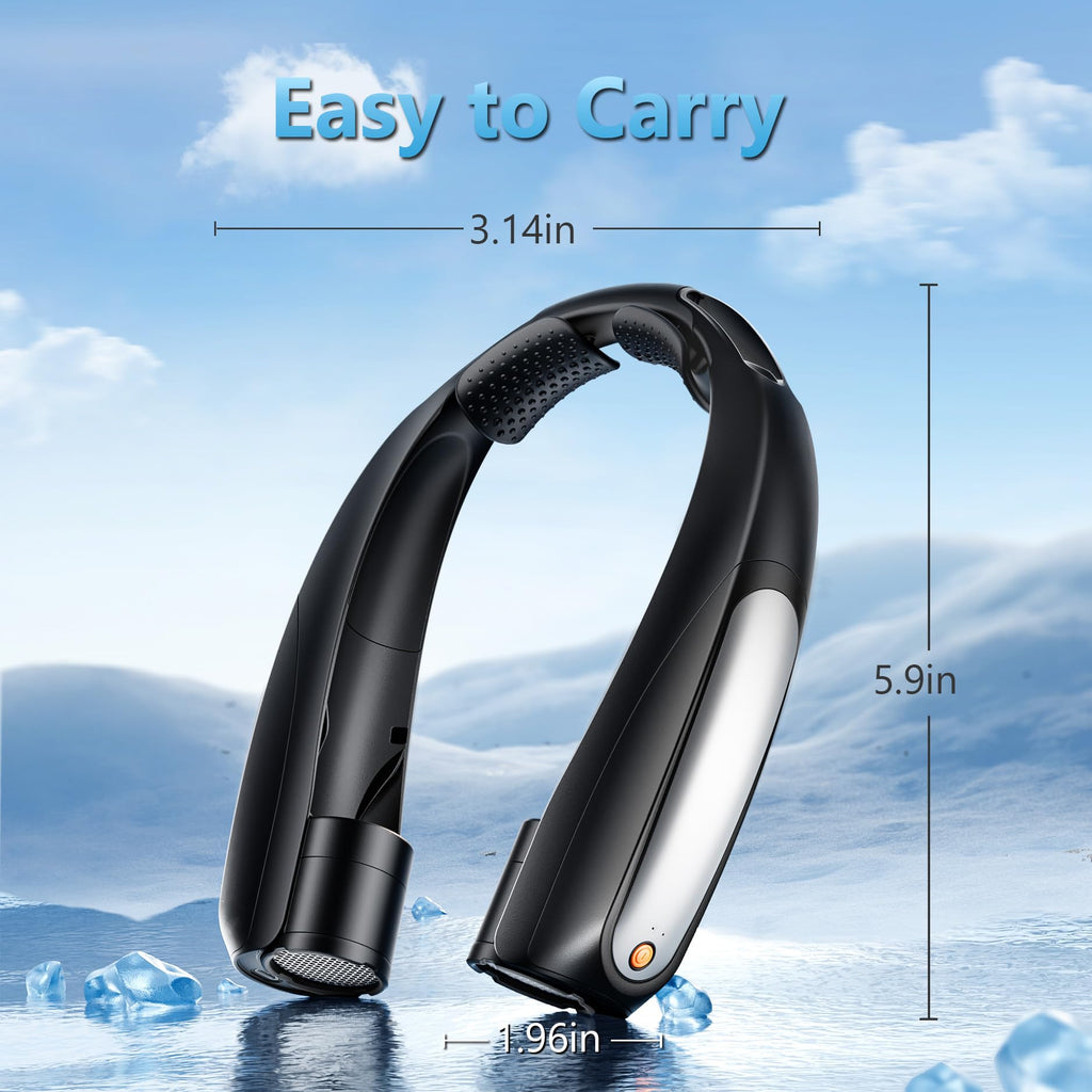 Portable Neck Fan, Hands-Free, 6 Speeds, 6000 mAh Battery, 360° Cooling Wearable Personal Fan, Rechargeable, Gifts for Women Men, Suitable for Indoor, Outdoor, Travel