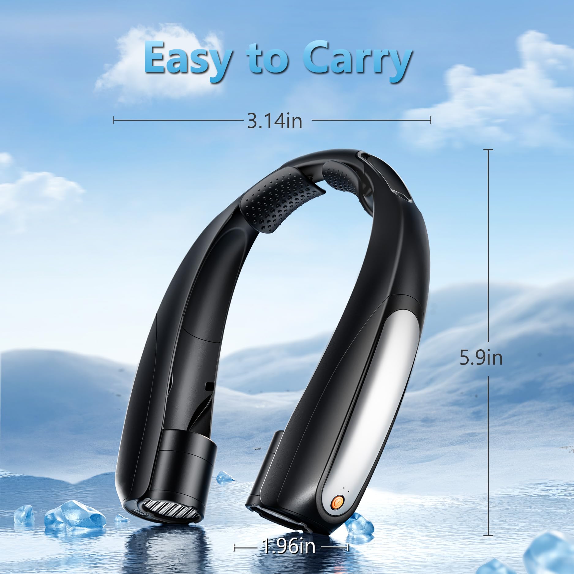 Portable Neck Fan, Hands-Free, 6 Speeds, 6000 mAh Battery, 360° Cooling Wearable Personal Fan, Rechargeable, Gifts for Women Men, Suitable for Indoor, Outdoor, Travel