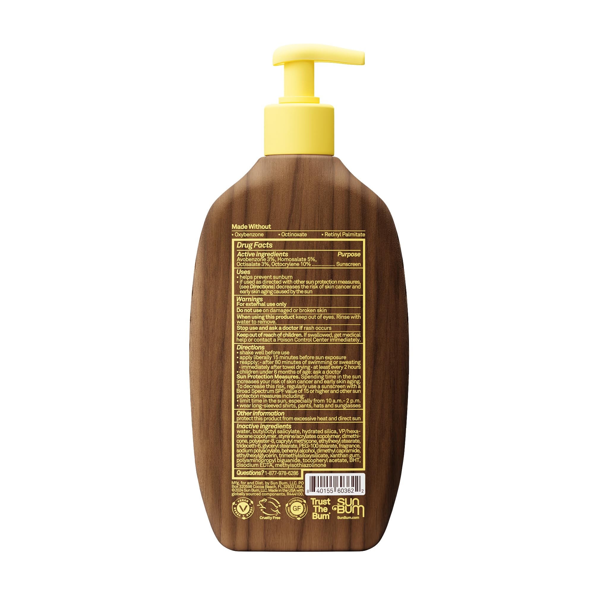 Sun Bum Original SPF 50 Sunscreen Body Lotion - Broad Spectrum Moisturizing Sunscreen with Vitamin E - Hawaii 104 Act Compliant (Made without Octinoxate & Oxybenzone) - Travel Size - 3 oz