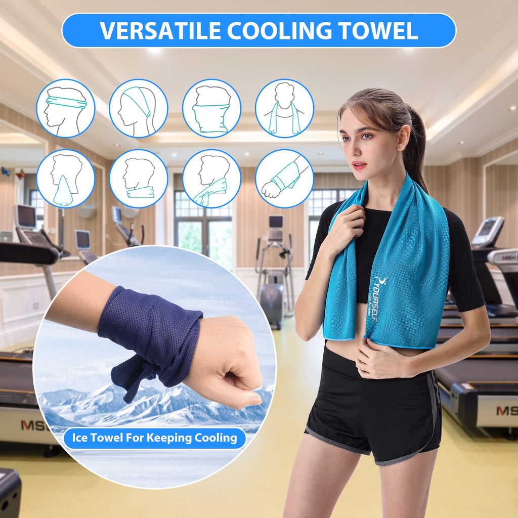 SYOURSELF Cooling Towel, Cooling Towels for Neck,40" x 12"Ice Towel for Instant Cooling Relief, Soft Breathable Chilly Towel, Perfect Yoga, Golf, Sports, Gym, Workout, Athletes Towel (1PC-Orange)