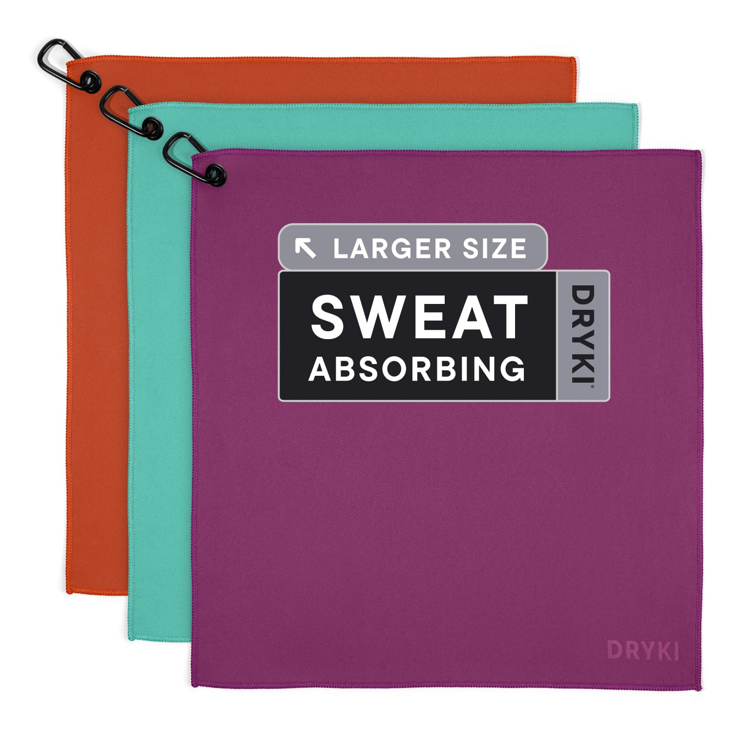 DRYKI Sweat Absorbing Handkerchiefs - The Original Pocket-Sized Sweat Towels - Quick-Dry Microfiber Sweat Rags for Face, Hands, & Body - Men & Women - Gym, Sports, and Work (Forest: 5 Pack)