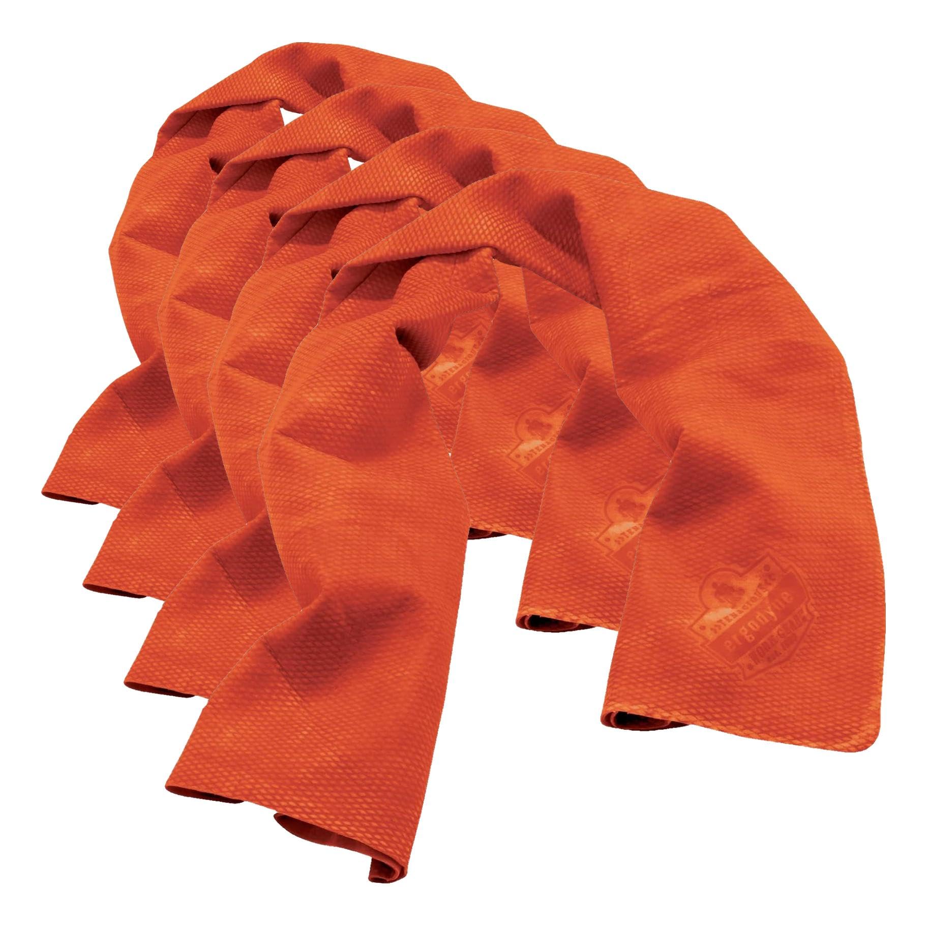 Ergodyne Chill Its 6602 Cooling Towel, Long Lasting Cooling Relief Orange 29.50" x 13.00"