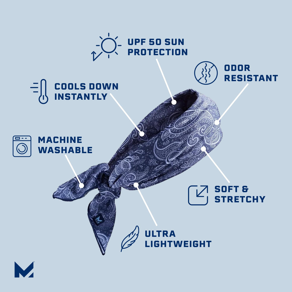 MISSION Cooling Bandana - Lightweight & Breathable - Cools Up to 2 Hours - UPF 50 Sun Protection - Machine Washable