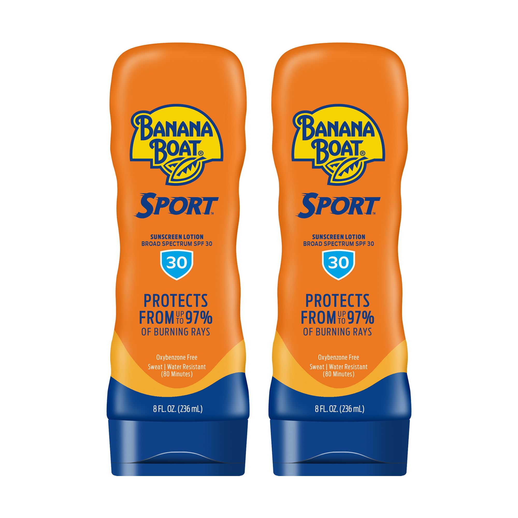 Banana Boat Sport Sunscreen Lotion, SPF 50, 10 Oz Each, Twin Pack | HIGH-PERFORMANCE SUNSCREEN with a non-greasy feel and won't clog pores