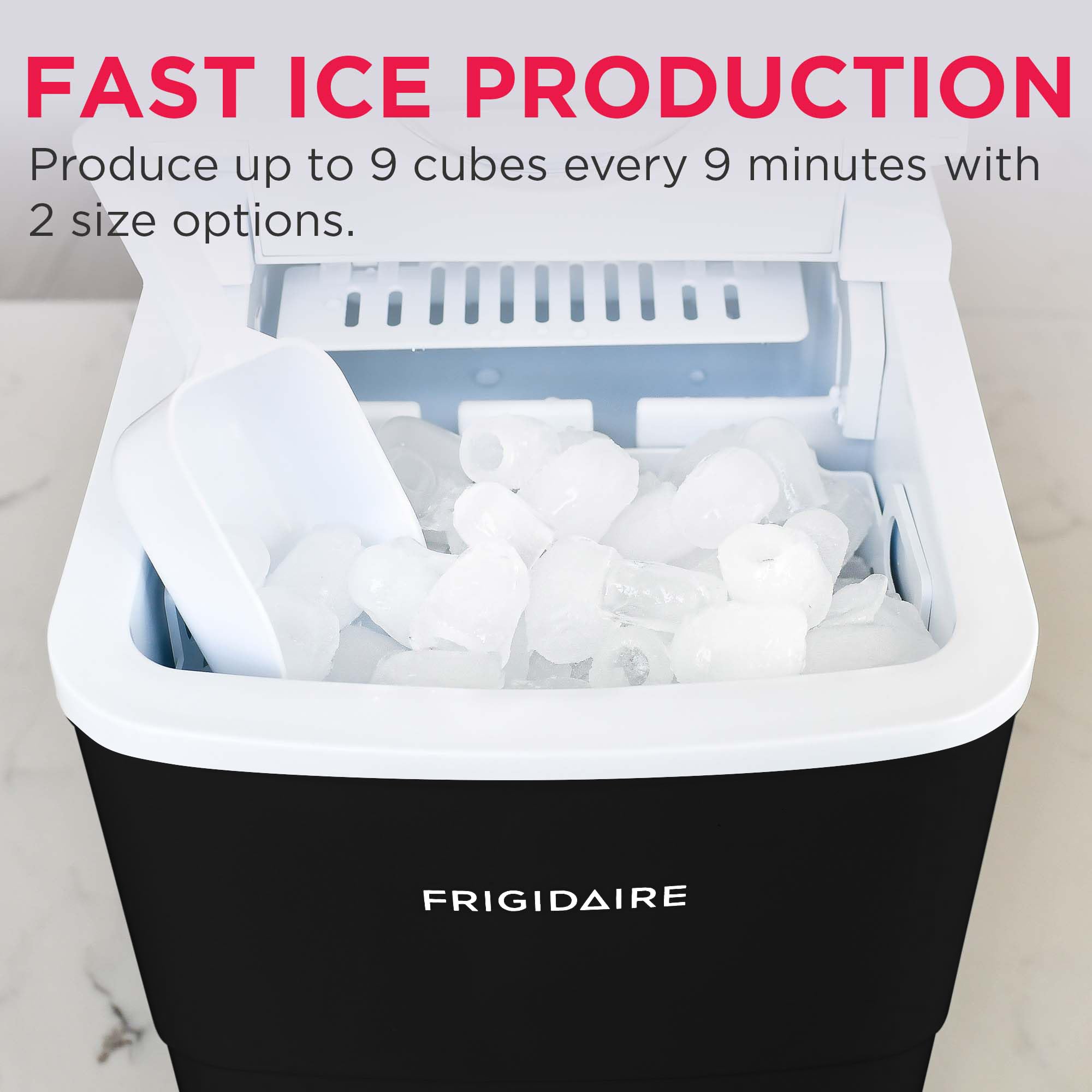 Frigidaire EFIC108 Counter top Portable, 26 lb per Day Compact Ice Maker Machine