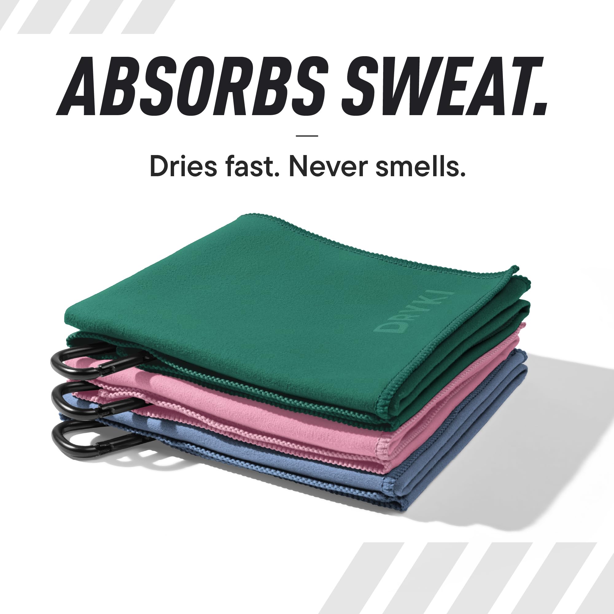 DRYKI Sweat Absorbing Handkerchiefs - The Original Pocket-Sized Sweat Towels - Quick-Dry Microfiber Sweat Rags for Face, Hands, & Body - Men & Women - Gym, Sports, and Work (Forest: 5 Pack)