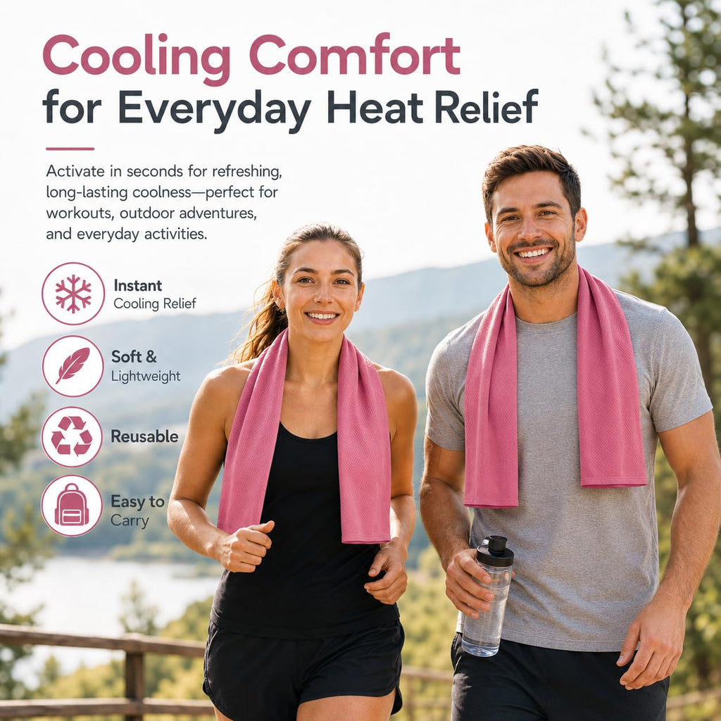 Cooling Towels 43.3" x 15.7" - Ice Towel, Sweat Towel, Cooling Towels for Neck & Face & Cooling Neck Wraps for Summer Heat - Neck Cooler for Quick Cool Down for Gym, Running, Golf, Yoga & Sports