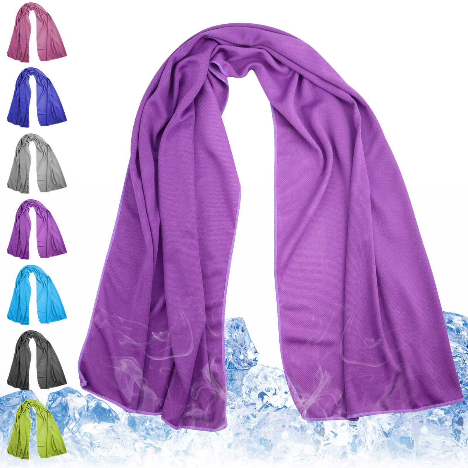 Cooling Towels 43.3" x 15.7" - Ice Towel, Sweat Towel, Cooling Towels for Neck & Face & Cooling Neck Wraps for Summer Heat - Neck Cooler for Quick Cool Down for Gym, Running, Golf, Yoga & Sports