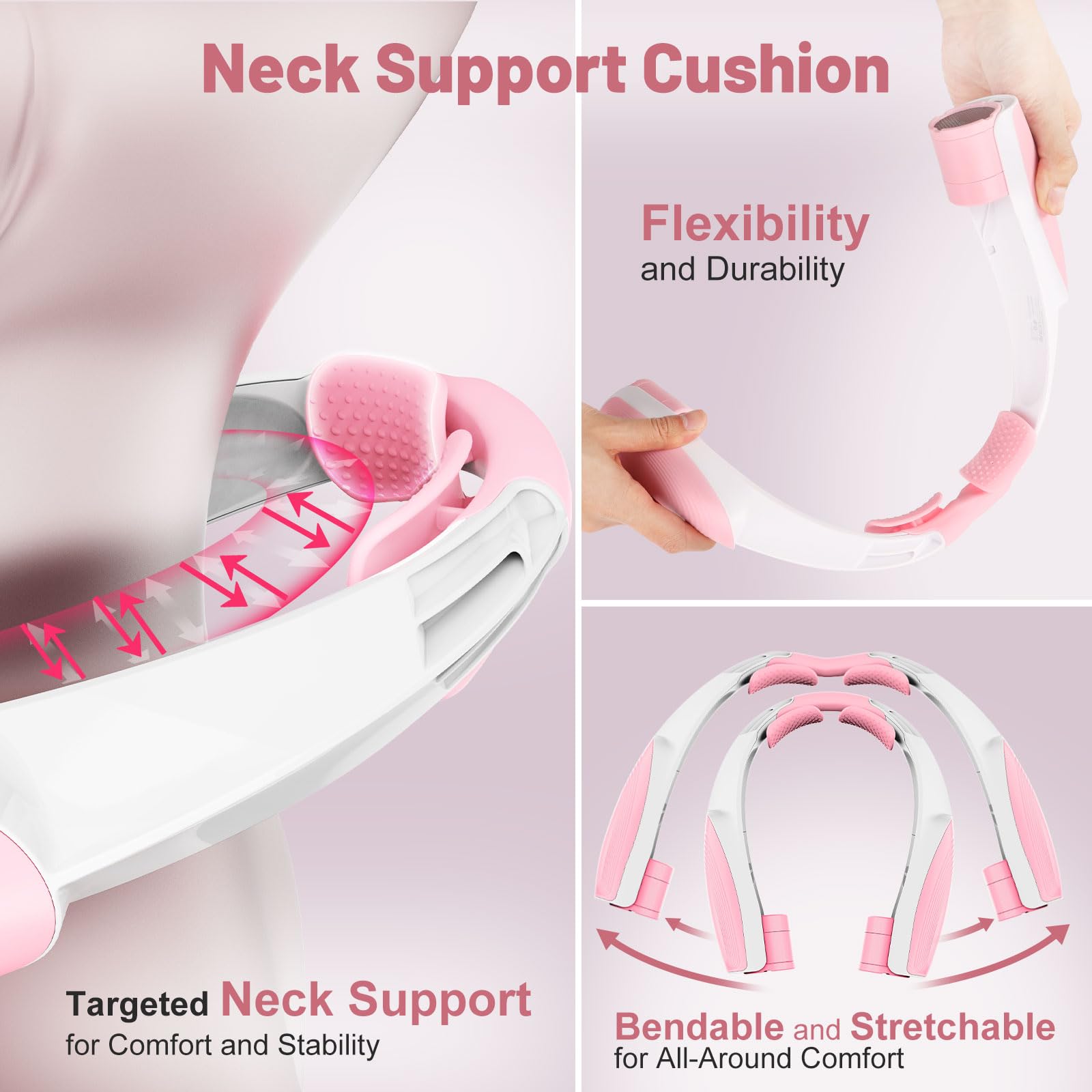 Portable Neck Fan with 6 Powerful Speeds, 8000mAh Battery Operated USB-C Rechargeable Fan, 20H Runtime, Hands-Free 360° Cooling Personal Wearable Neck Fan, Gift for Women Men Travel Concerts(Black)