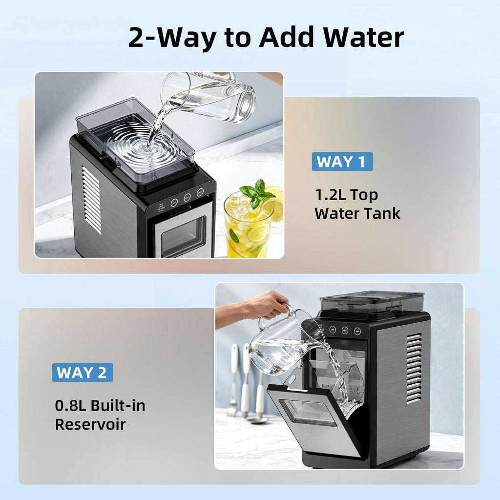 Antarctic Star Ice Maker, Portable Ice Machine with Self-Cleaning Function, 8 Cubes in 6 Mins Fast Countertop Ice Making, Compact Ice Maker for Home, Kitchen, RV, Travel, Matte Black