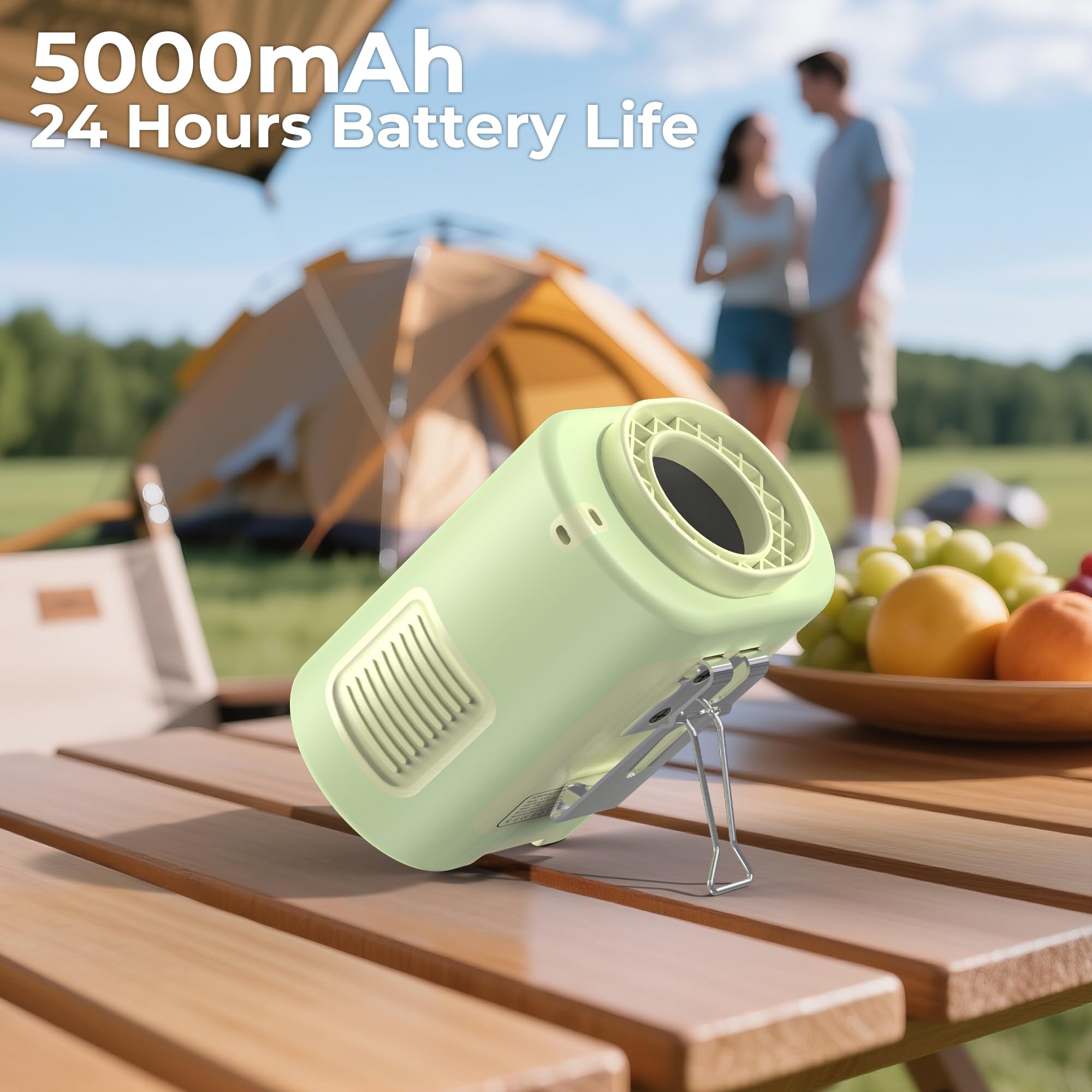 AMACOOL Portable Waist Fan Clip On, MAX 40H Work Time, 10000mAh Rechargeable Wearable Shirt Fan with Light, 16000RPM Powerful 5 Speed Belt Fans Personal Cooling Fans for Outdoor Jobsite Camping Travel