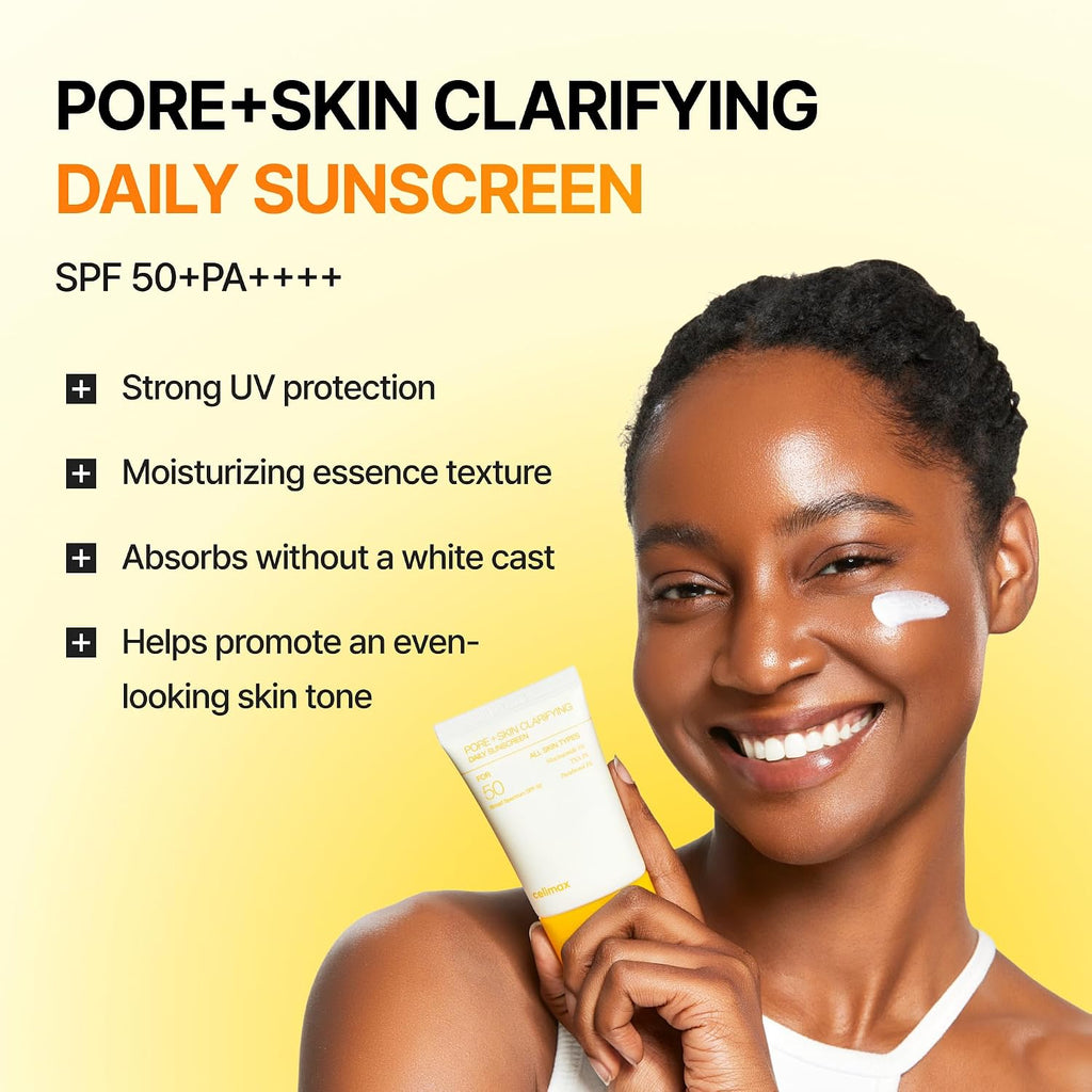 celimax Pore+Skin Clarifying Daily Sunscreen | SPF 50 Broad Spectrum, Sunscreen with TXA & Niacinamide, Non-Sticky, No White Cast, For All Skin Tones, Korean Skincare, 50ml