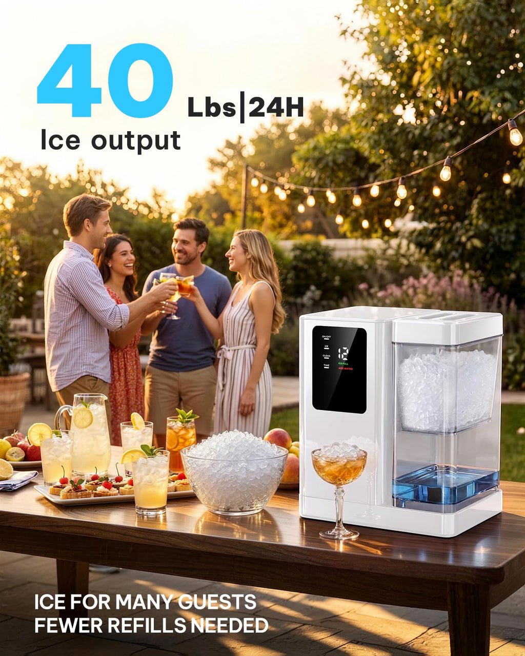 Silonn Nugget Ice Maker Countertop, Pellet Ice Machine with Self-Cleaning Function, Sonic Ice Maker Produces 36lbs of Chewable Ice in 24 Hours, Ideal for Home Kitchen and Office (Black)