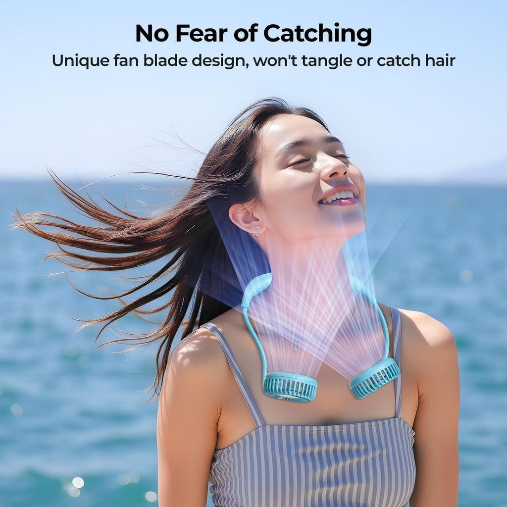 AMACOOL Portable Neck Fan, Lightweight Wearable with Hands-Free Comfort, 360° Adjustable Personal Fan with Ultra Quiet & Strong Wind, Gifts for Men Women Hot Flashes Cruise Travel Outdoor Sports 2026