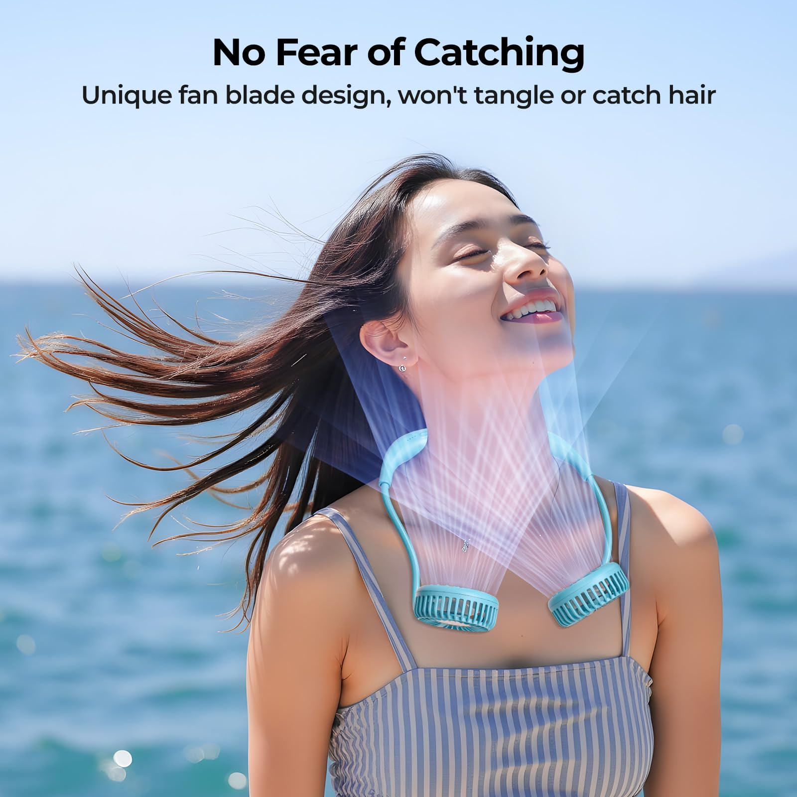 AMACOOL Portable Neck Fan, Lightweight Wearable with Hands-Free Comfort, 360° Adjustable Personal Fan with Ultra Quiet & Strong Wind, Gifts for Men Women Hot Flashes Cruise Travel Outdoor Sports 2026