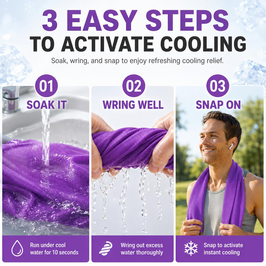 Cooling Towels 43.3" x 15.7" - Ice Towel, Sweat Towel, Cooling Towels for Neck & Face & Cooling Neck Wraps for Summer Heat - Neck Cooler for Quick Cool Down for Gym, Running, Golf, Yoga & Sports