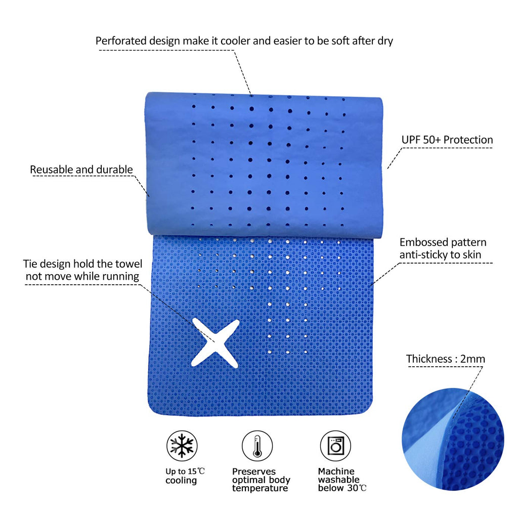4 Packs PVA Cooling Towel(33"X7.85",Perforated Cooling Towel, PVA Cooling Scarf,Sweat Rags for Workout, Gym Towel, Neck Warp Sports Towel for Running, Hiking,Swimming Golf