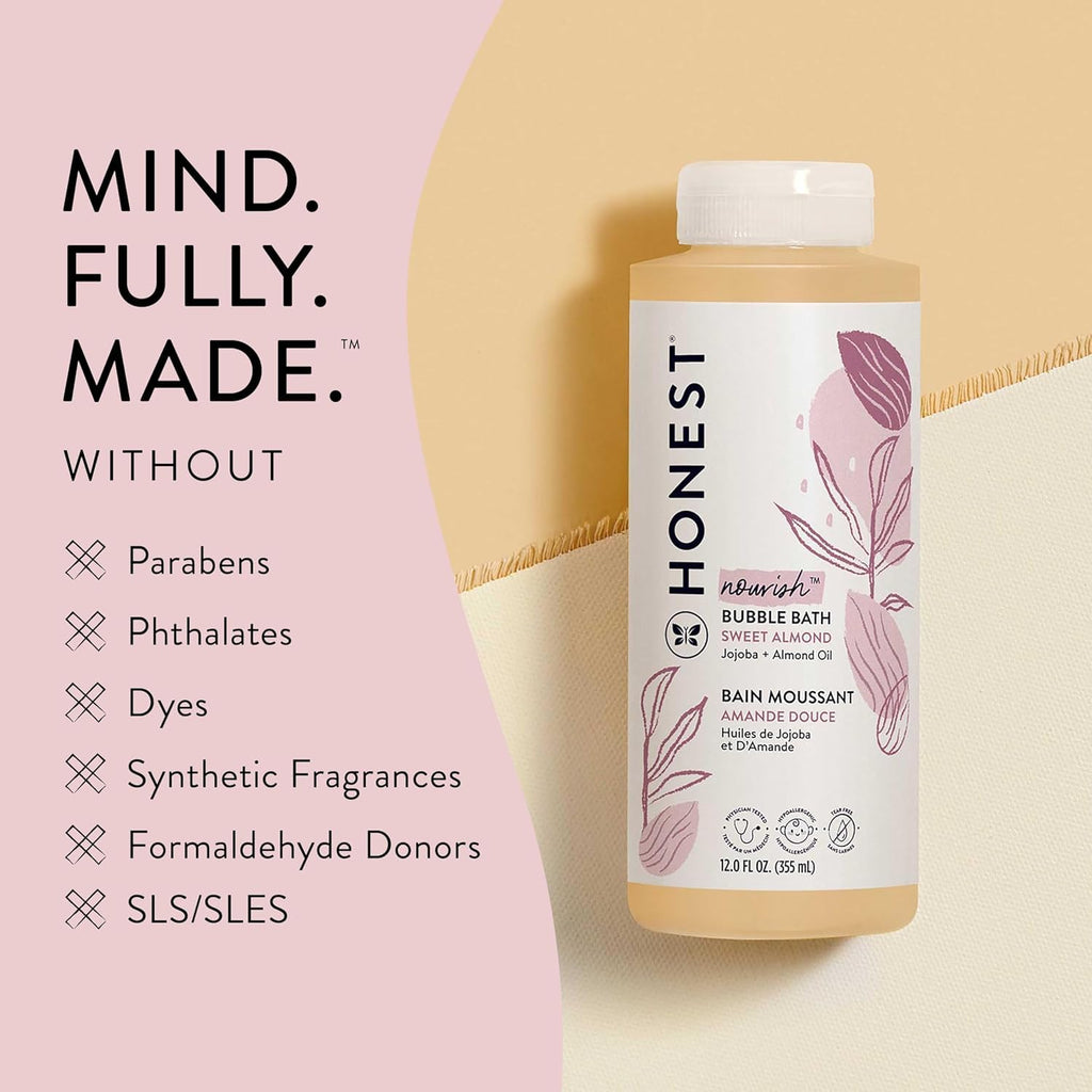 The Honest Company Foaming Bubble Bath, Naturally Derived, Tear-free, Hypoallergenic, Citrus Vanilla Refresh, 12 fl oz