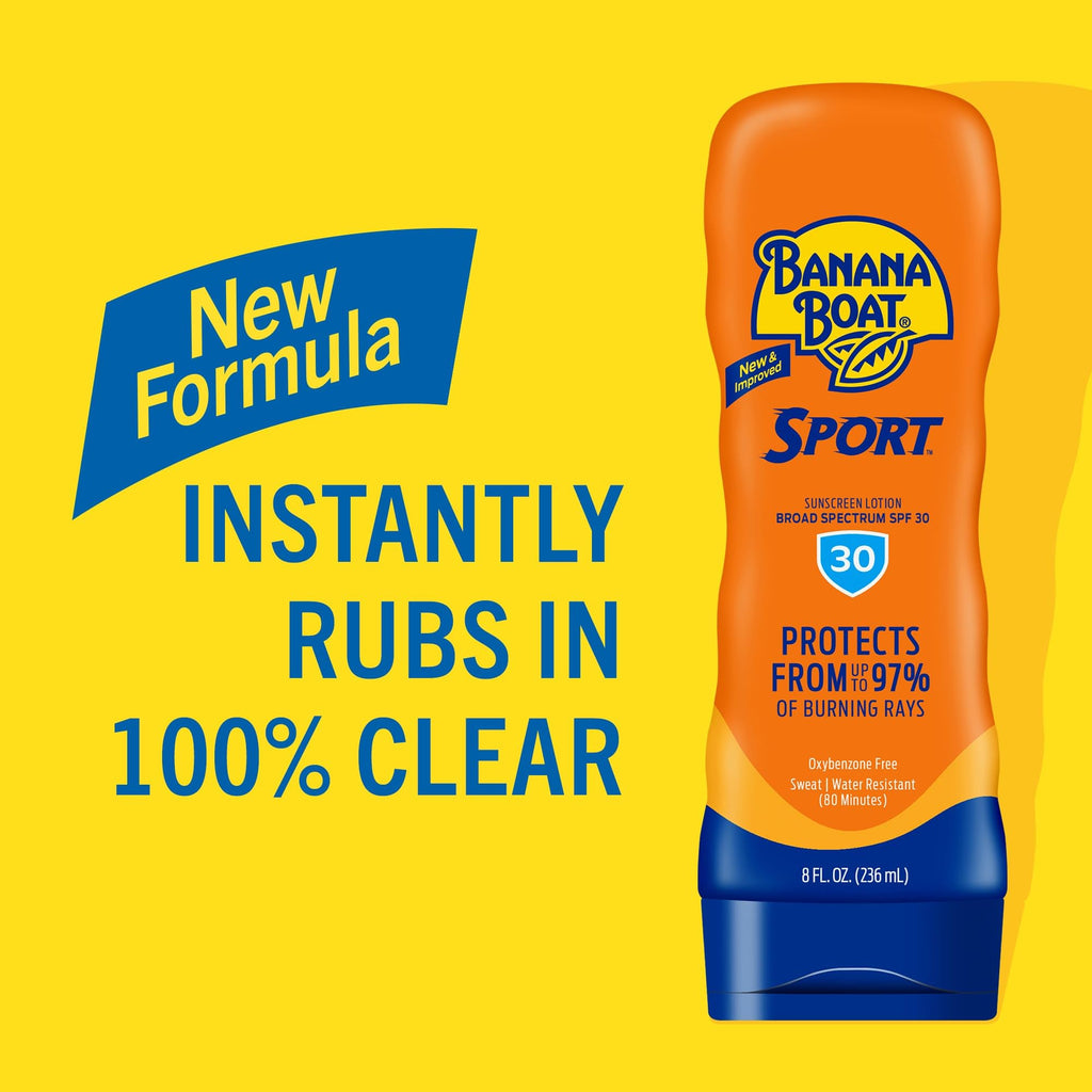 Banana Boat Sport Sunscreen Lotion, SPF 50, 10 Oz Each, Twin Pack | HIGH-PERFORMANCE SUNSCREEN with a non-greasy feel and won't clog pores