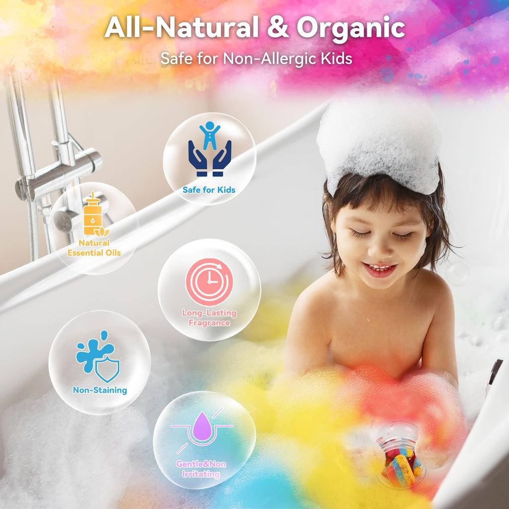 Valentines Bath Bombs Shower Steamers: Handmade Natural Bath Balls with Surprise for Women Gift Set - Relaxing Bubble Bathbombs Scented Rose Hearts Flower Romantic Birthday for Girls Kids Mom