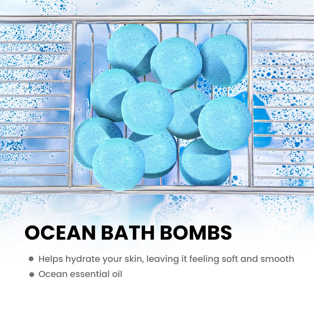 BODY & EARTH Bath Bombs Gift Set for Women 10 X 3.5 oz Essential Oils Lavender Handmade Birthday Gift Idea for Family, Women, Men, Mothers Day Gifts for Mom, Christmas Gifts for Her