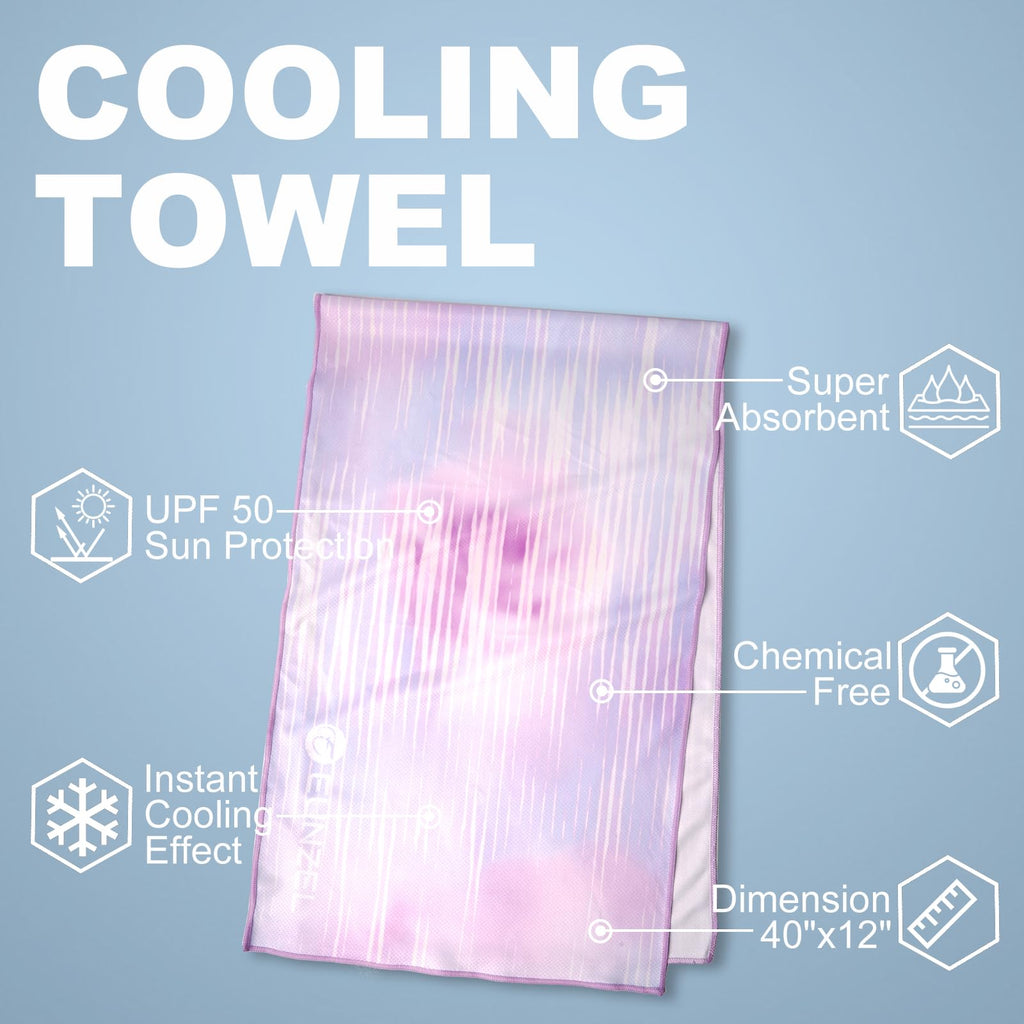 Eunzel Cooling Towel, Ice Towel for Neck, Soft Microfiber Chilly Towel Stay Cool for Sports, Yoga, Running, Gym, Workout, Biking, Camping & Outdoor Activities 40"x12"
