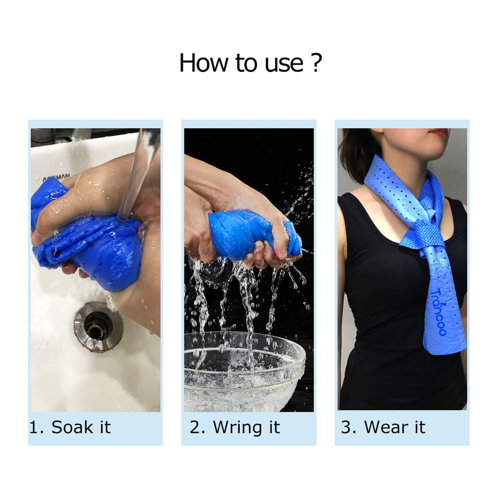 4 Packs PVA Cooling Towel(33"X7.85",Perforated Cooling Towel, PVA Cooling Scarf,Sweat Rags for Workout, Gym Towel, Neck Warp Sports Towel for Running, Hiking,Swimming Golf