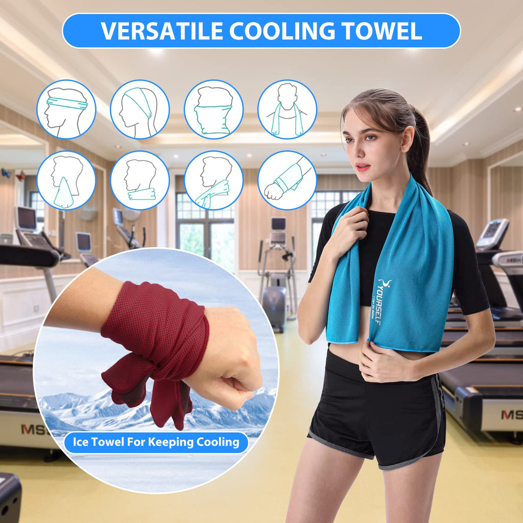 SYOURSELF Cooling Towel, Cooling Towels for Neck,40" x 12"Ice Towel for Instant Cooling Relief, Soft Breathable Chilly Towel, Perfect Yoga, Golf, Sports, Gym, Workout, Athletes Towel (1PC-Orange)