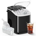 OLIXIS Countertop Ice Maker with Self-Cleaning, Portable Ice Maker Machine with Scoop, 26Lbs/24H, 9 Cubes in 6 Mins, 2 Sizes of Bullet for Home, Kitchen, Office, Black
