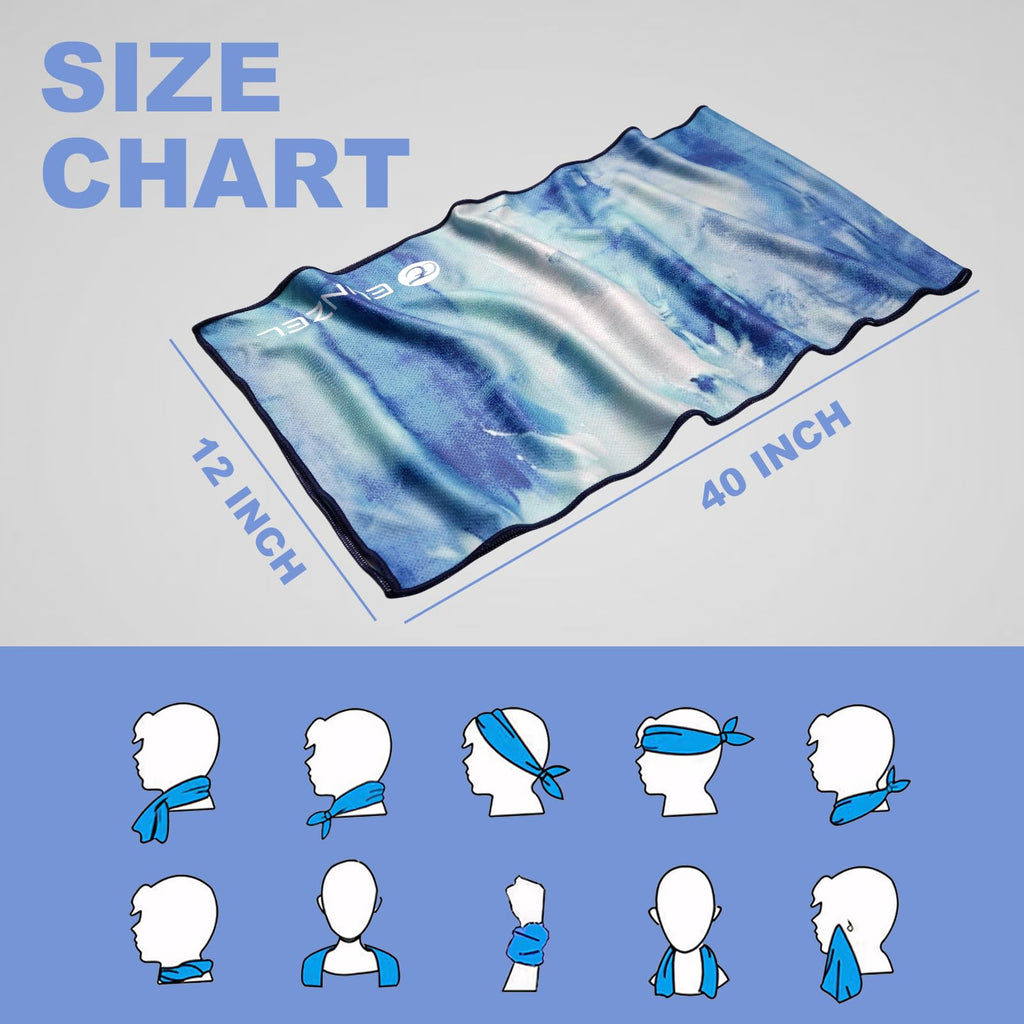 Eunzel Cooling Towel, Ice Towel for Neck, Soft Microfiber Chilly Towel Stay Cool for Sports, Yoga, Running, Gym, Workout, Biking, Camping & Outdoor Activities 40"x12"