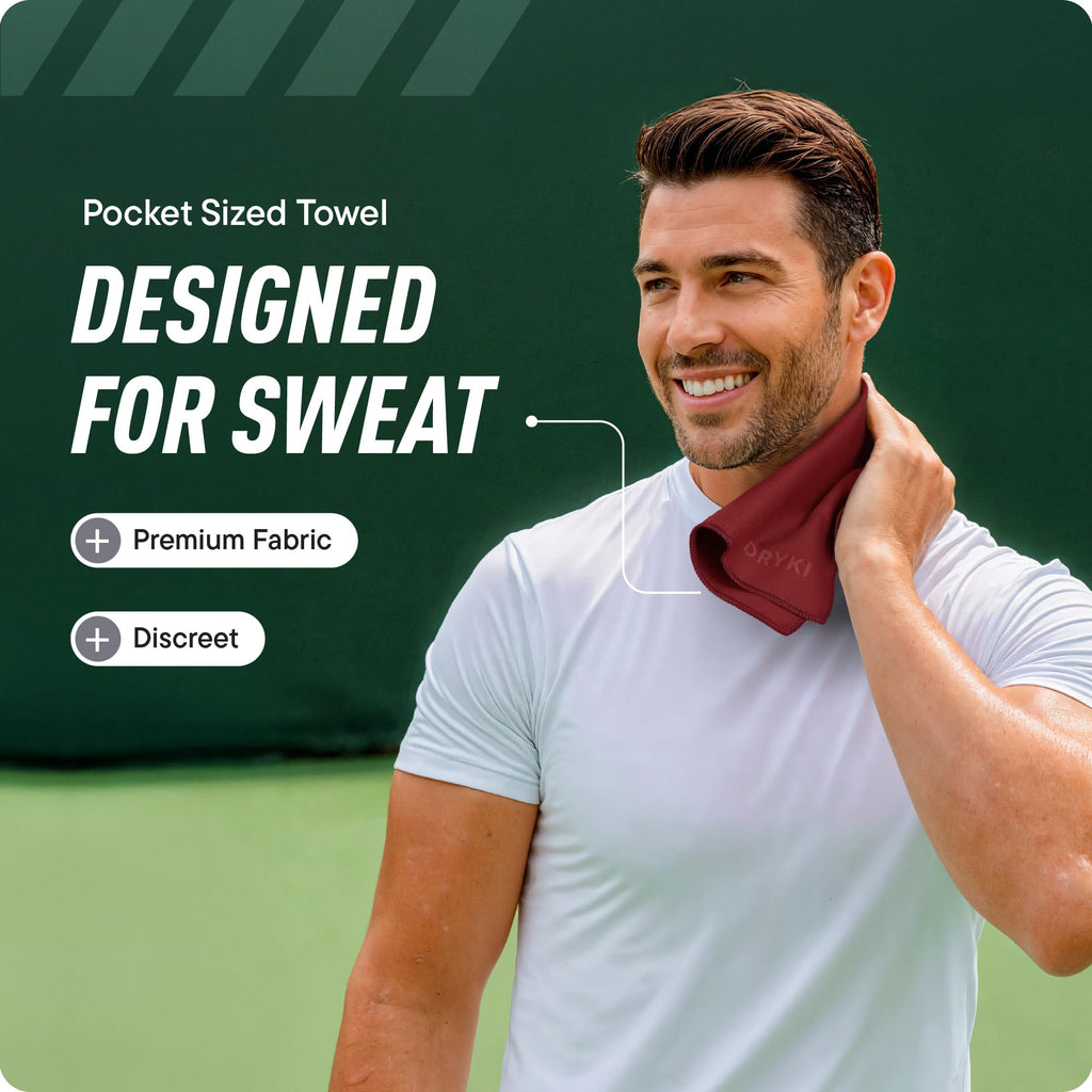 DRYKI Pocket-Sized Sweat Towels - The Original Sweat Absorbing Handkerchiefs - Quick-Dry Microfiber Sweat Rags for Face, Hands, & Body - Men & Women - Gym, Sports, and Work (Desert: 5 Pack)