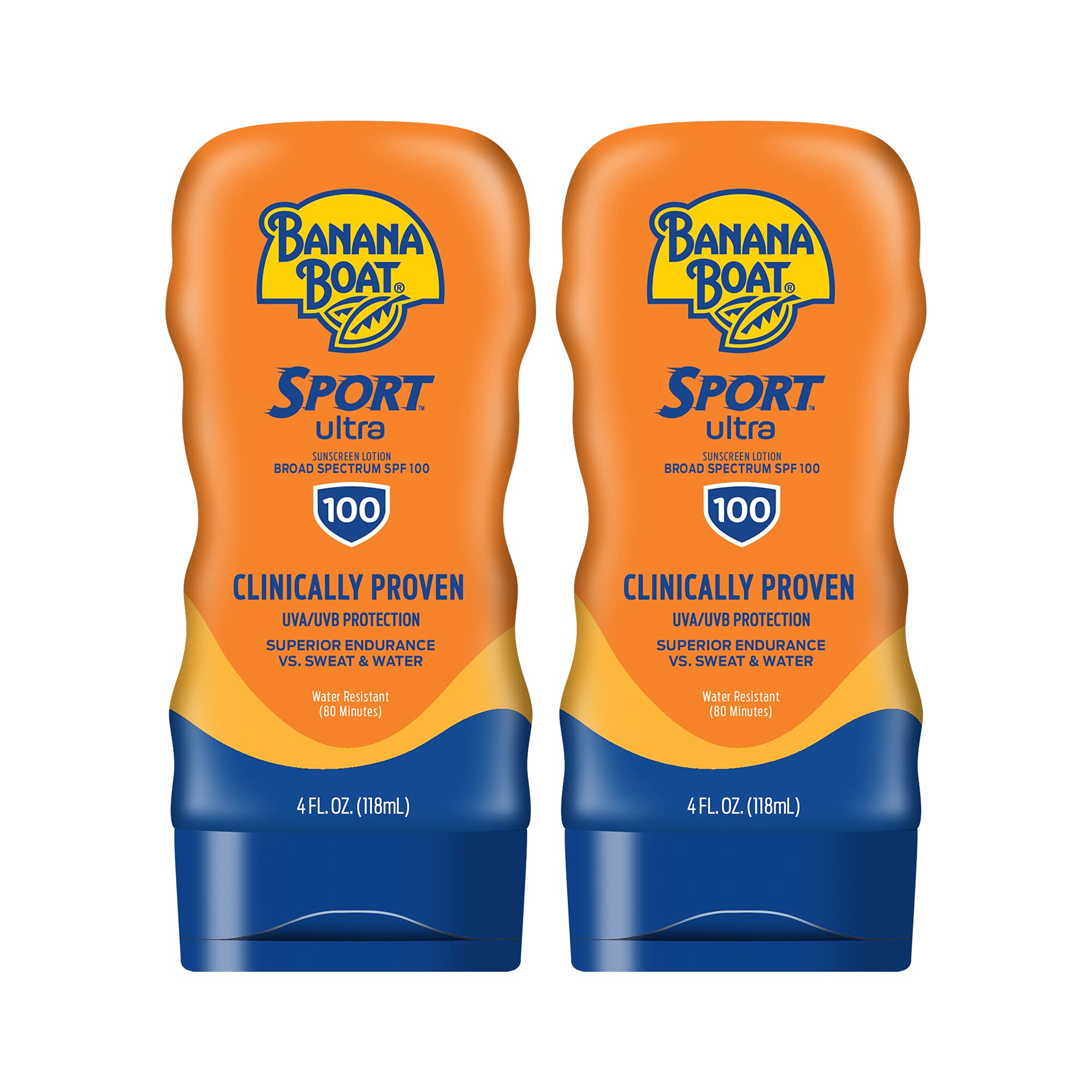 Banana Boat Sport Sunscreen Lotion, SPF 50, 10 Oz Each, Twin Pack | HIGH-PERFORMANCE SUNSCREEN with a non-greasy feel and won't clog pores
