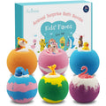 Aofmee Bath Bombs for Kids, 12 Pcs Kids Bath Bombs with Essential Oil, 6 Animal Shapes and Fruity Aroma, Natural Organic Spa Gift Set for Boys Girls, Birthday Christmas Halloween