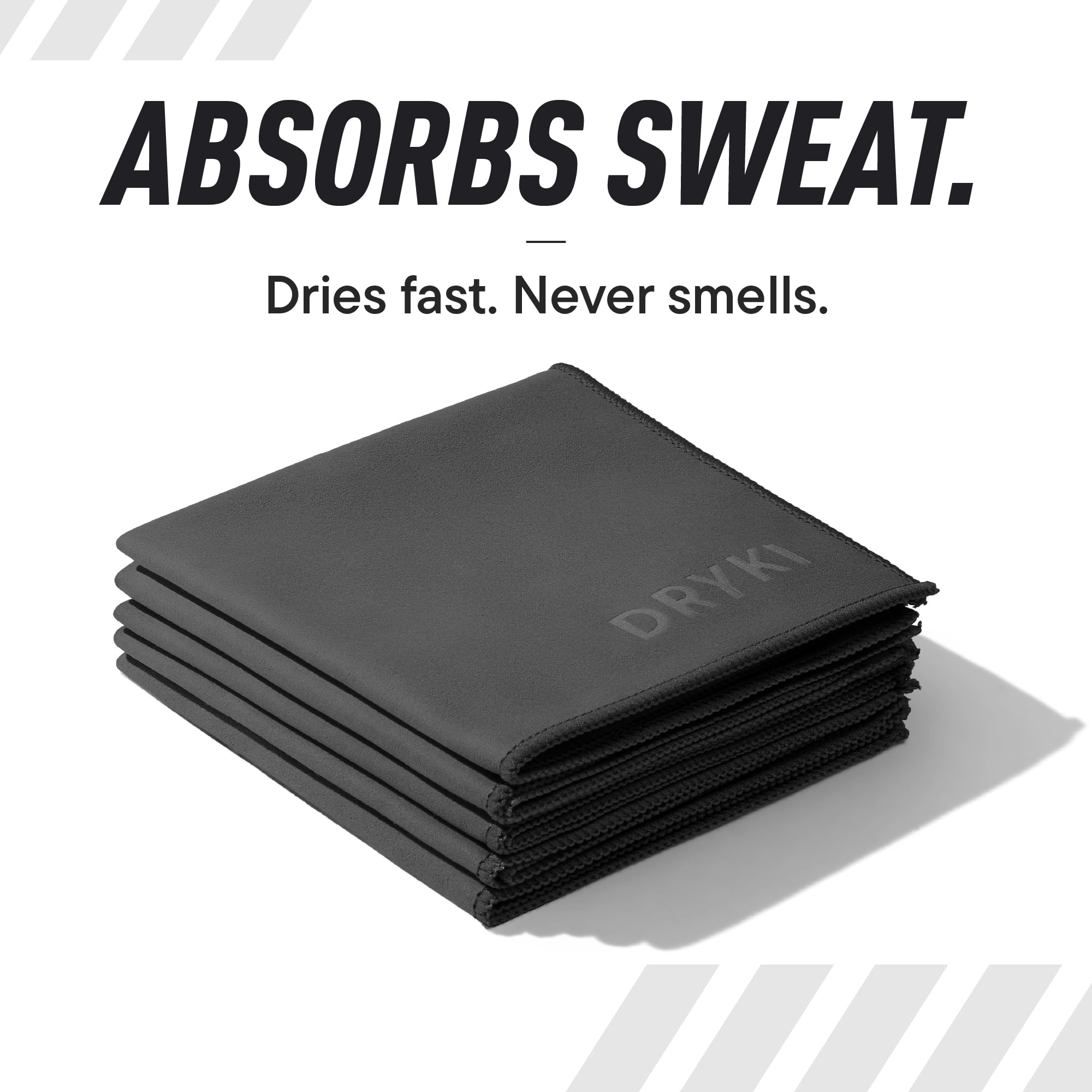 DRYKI Sweat Absorbing Handkerchiefs - The Original Pocket-Sized Sweat Towels - Quick-Dry Microfiber Sweat Rags for Face, Hands, & Body - Men & Women - Gym, Sports, and Work (Forest: 5 Pack)