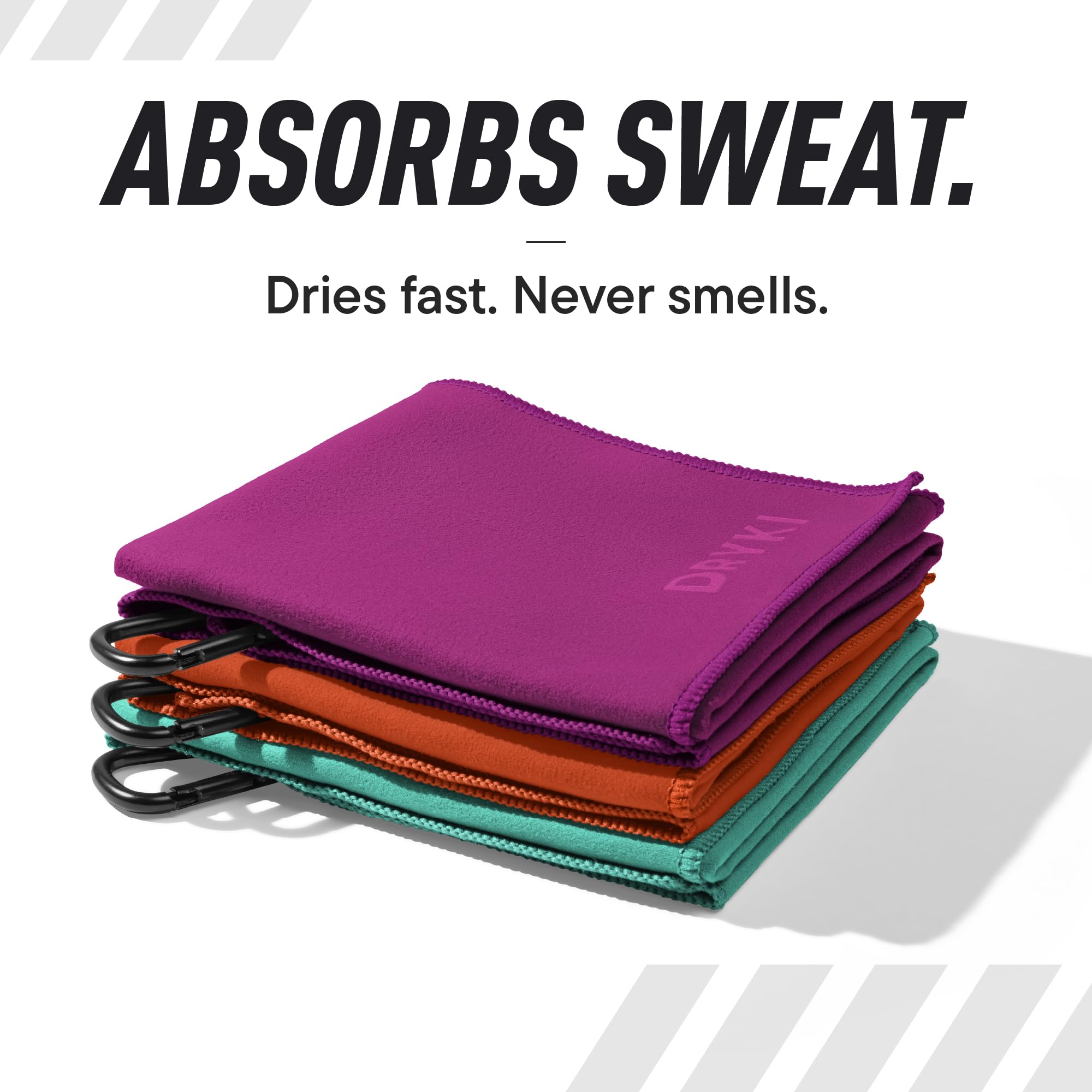 DRYKI Sweat Absorbing Handkerchiefs - The Original Pocket-Sized Sweat Towels - Quick-Dry Microfiber Sweat Rags for Face, Hands, & Body - Men & Women - Gym, Sports, and Work (Forest: 5 Pack)