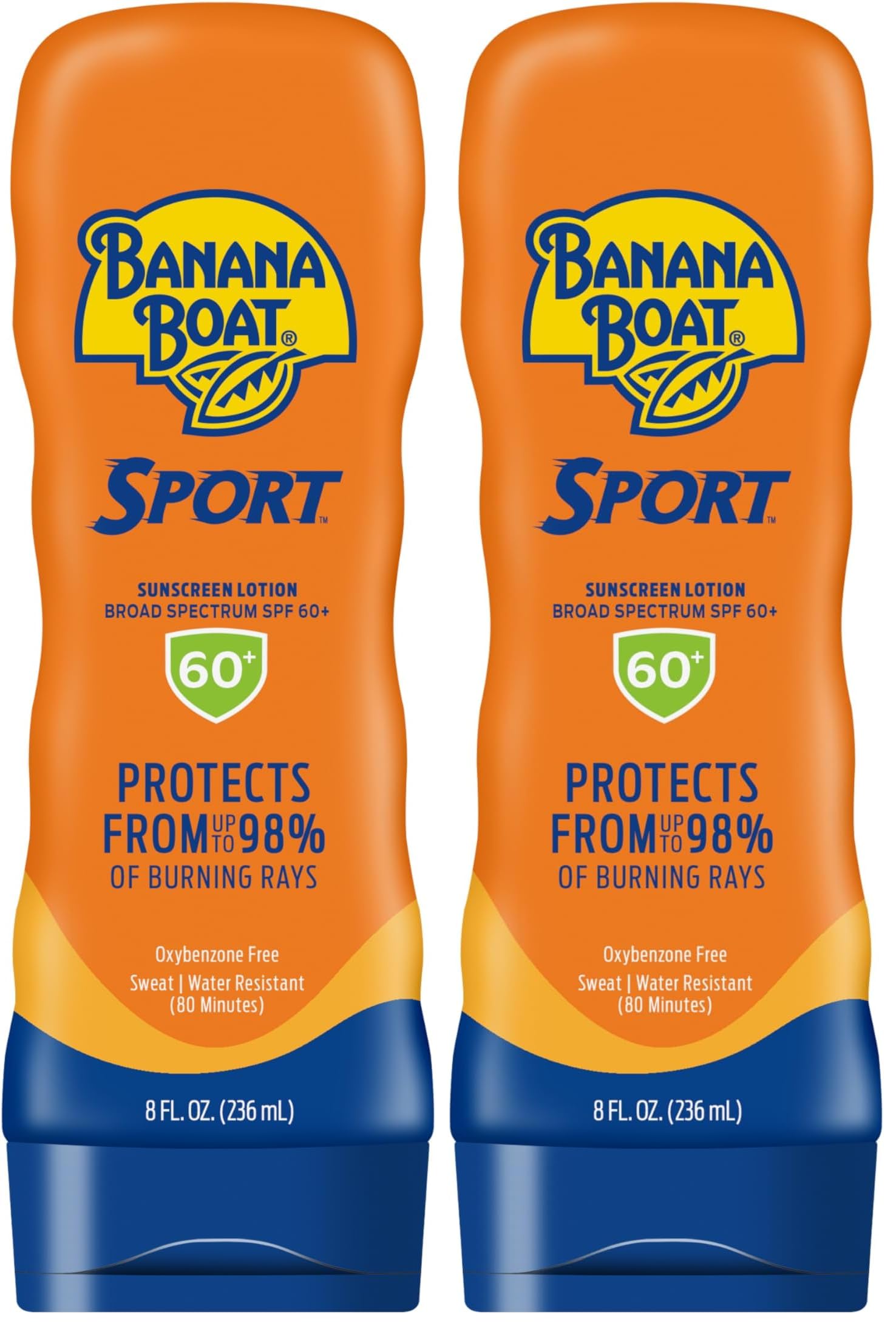 Banana Boat Sport Sunscreen Lotion, SPF 50, 10 Oz Each, Twin Pack | HIGH-PERFORMANCE SUNSCREEN with a non-greasy feel and won't clog pores