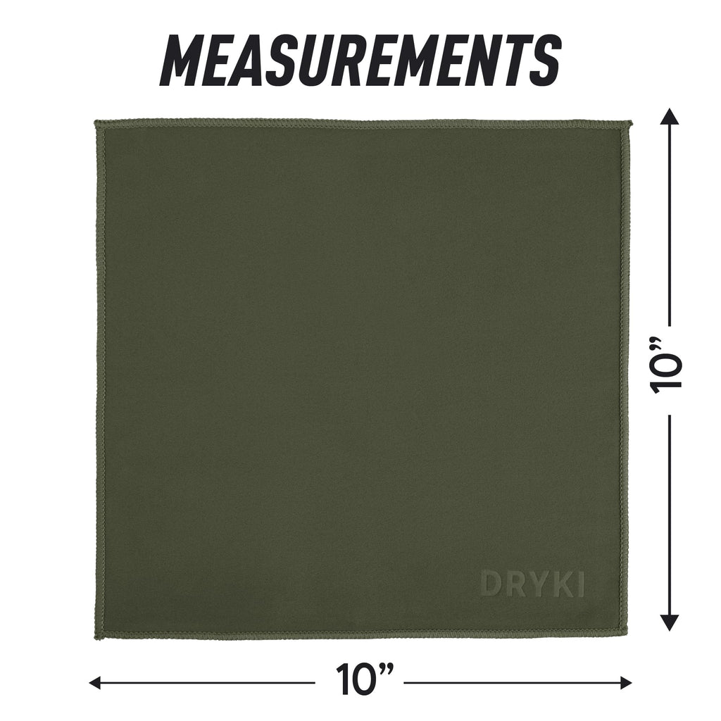 DRYKI Sweat Absorbing Handkerchiefs - The Original Pocket-Sized Sweat Towels - Quick-Dry Microfiber Sweat Rags for Face, Hands, & Body - Men & Women - Gym, Sports, and Work (Forest: 5 Pack)