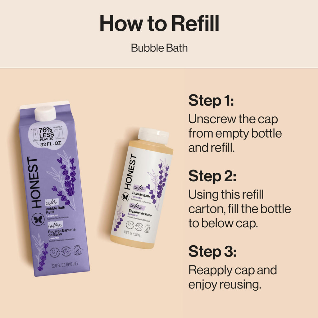 The Honest Company Foaming Bubble Bath, Naturally Derived, Tear-free, Hypoallergenic, Citrus Vanilla Refresh, 12 fl oz