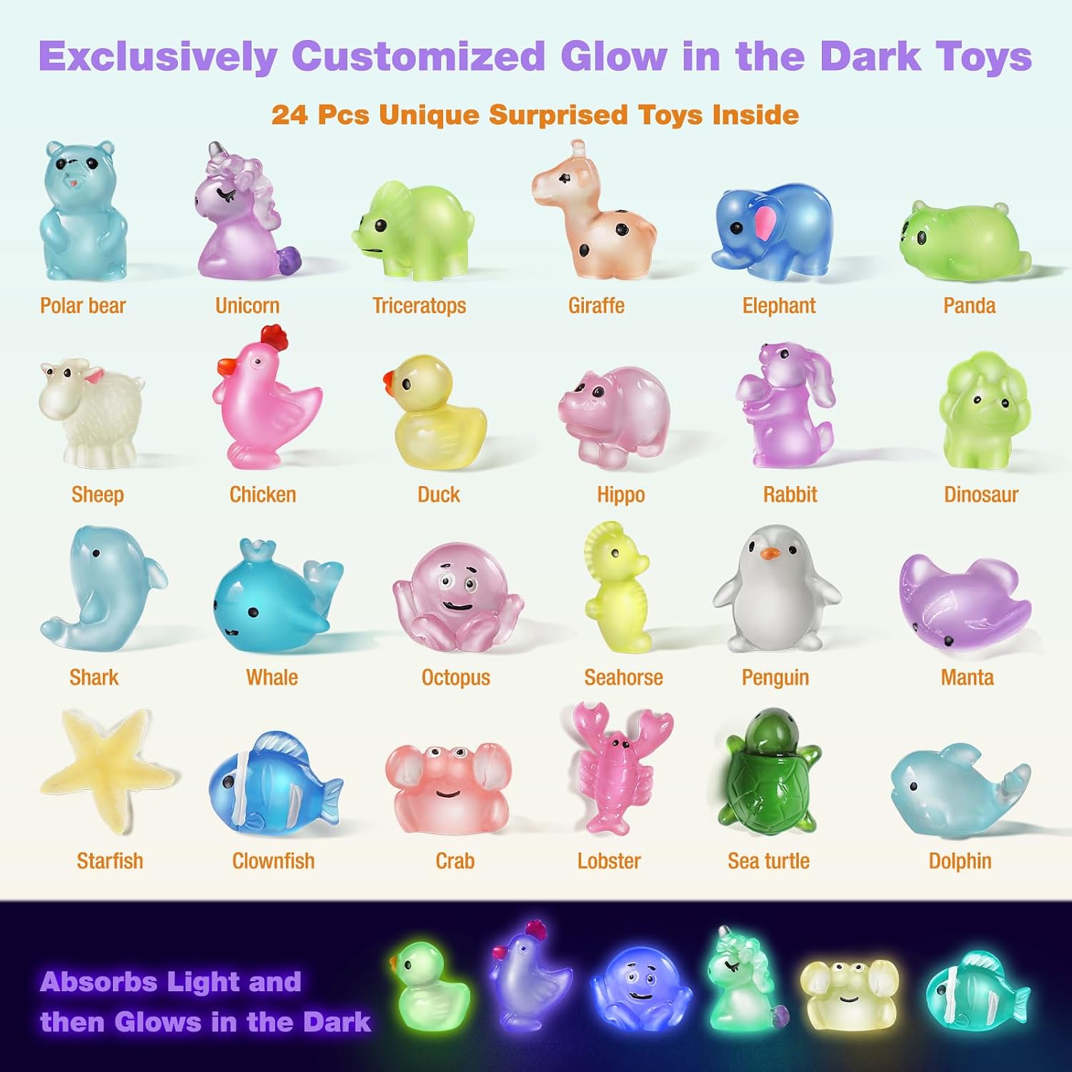 Bath Bombs for Kids with Toys Inside - 24 Pack Kid Bath Bombs with Glow in The Dark Surprise Toys Inside, Child-Safe Natural Bath Bombs, Birthday Gifts for Kids Girls Boys, Organic Bubble Bath Fizzy
