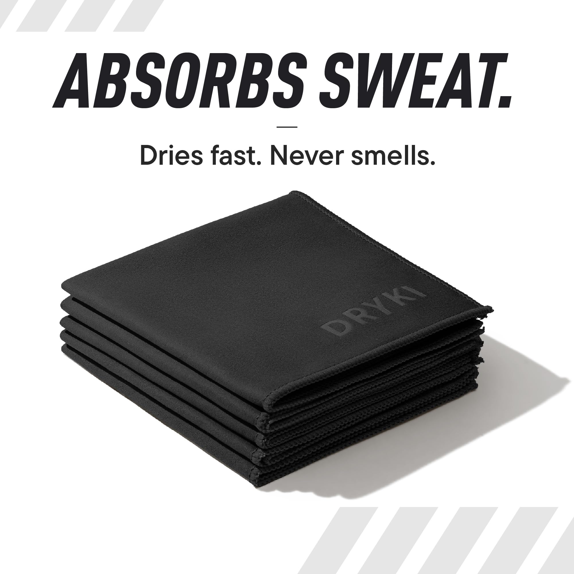 DRYKI Pocket-Sized Sweat Towels - The Original Sweat Absorbing Handkerchiefs - Quick-Dry Microfiber Sweat Rags for Face, Hands, & Body - Men & Women - Gym, Sports, and Work (Desert: 5 Pack)