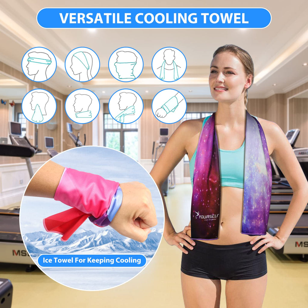 SYOURSELF Cooling Towel, Cooling Towels for Neck,40" x 12"Ice Towel for Instant Cooling Relief, Soft Breathable Chilly Towel, Perfect Yoga, Golf, Sports, Gym, Workout, Athletes Towel (1PC-Orange)