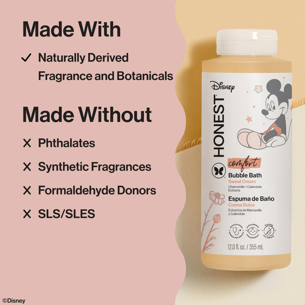 The Honest Company Foaming Bubble Bath, Naturally Derived, Tear-free, Hypoallergenic, Citrus Vanilla Refresh, 12 fl oz