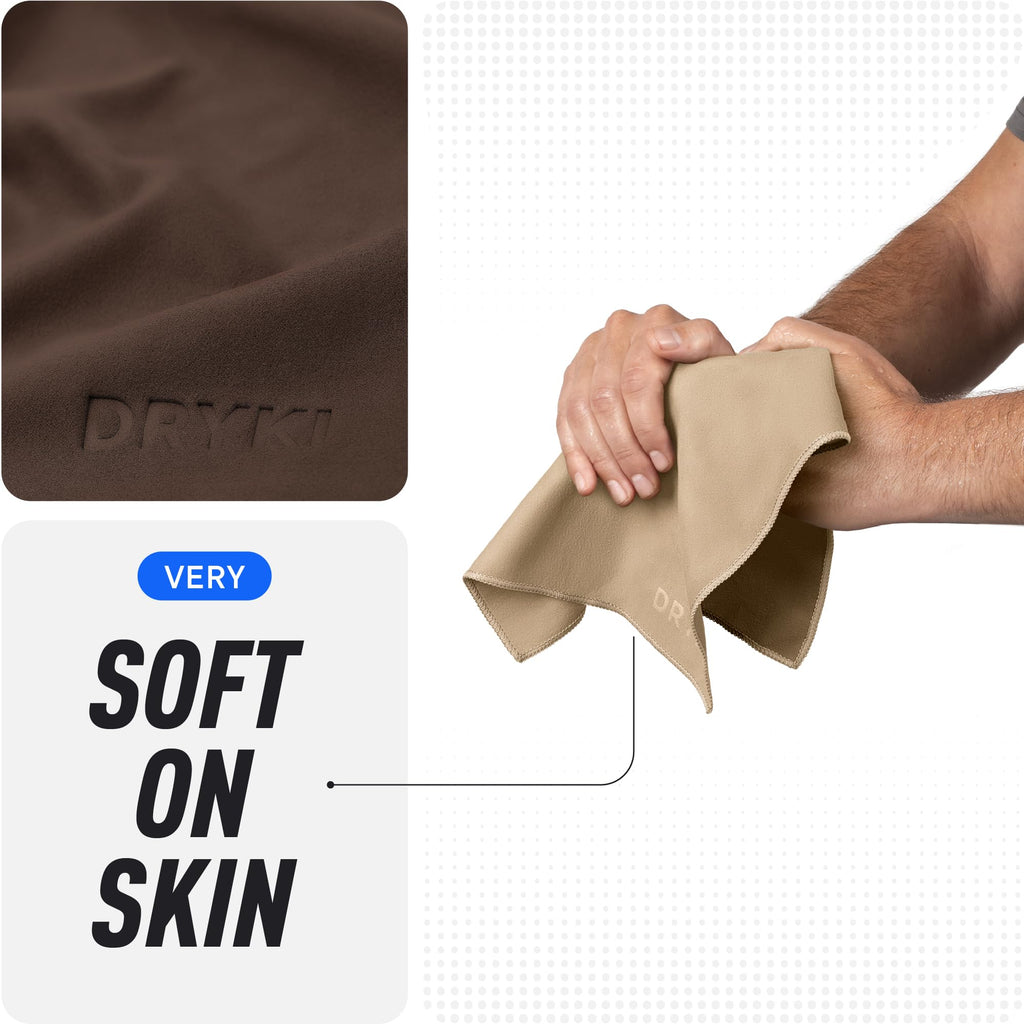 DRYKI Sweat Absorbing Handkerchiefs - The Original Pocket-Sized Sweat Towels - Quick-Dry Microfiber Sweat Rags for Face, Hands, & Body - Men & Women - Gym, Sports, and Work (Forest: 5 Pack)