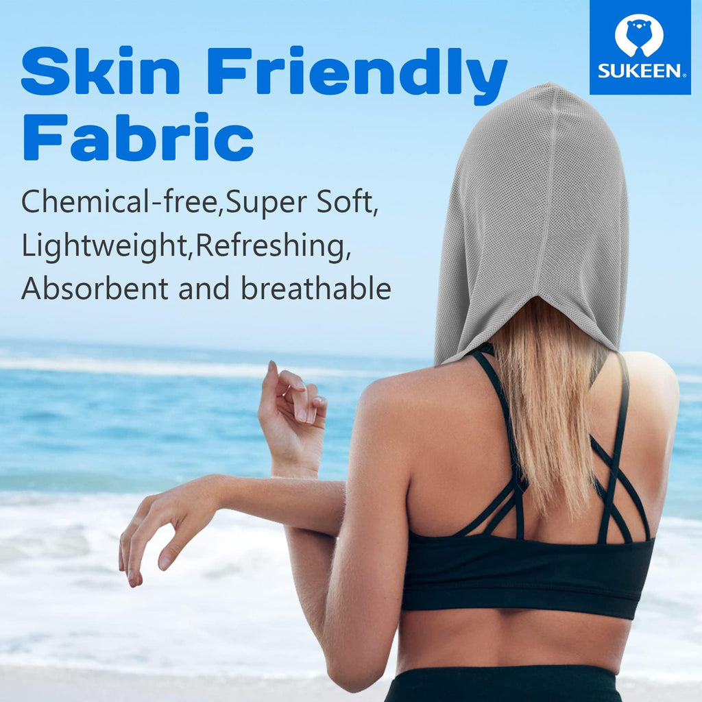 Sukeen Cooling Hoodie Towel, Absorbent Quick-Drying Cooling Towels for Neck and Face, UV Sun Protection Cooling Neck Wraps Sport Head Cooling Towel Hot Weather