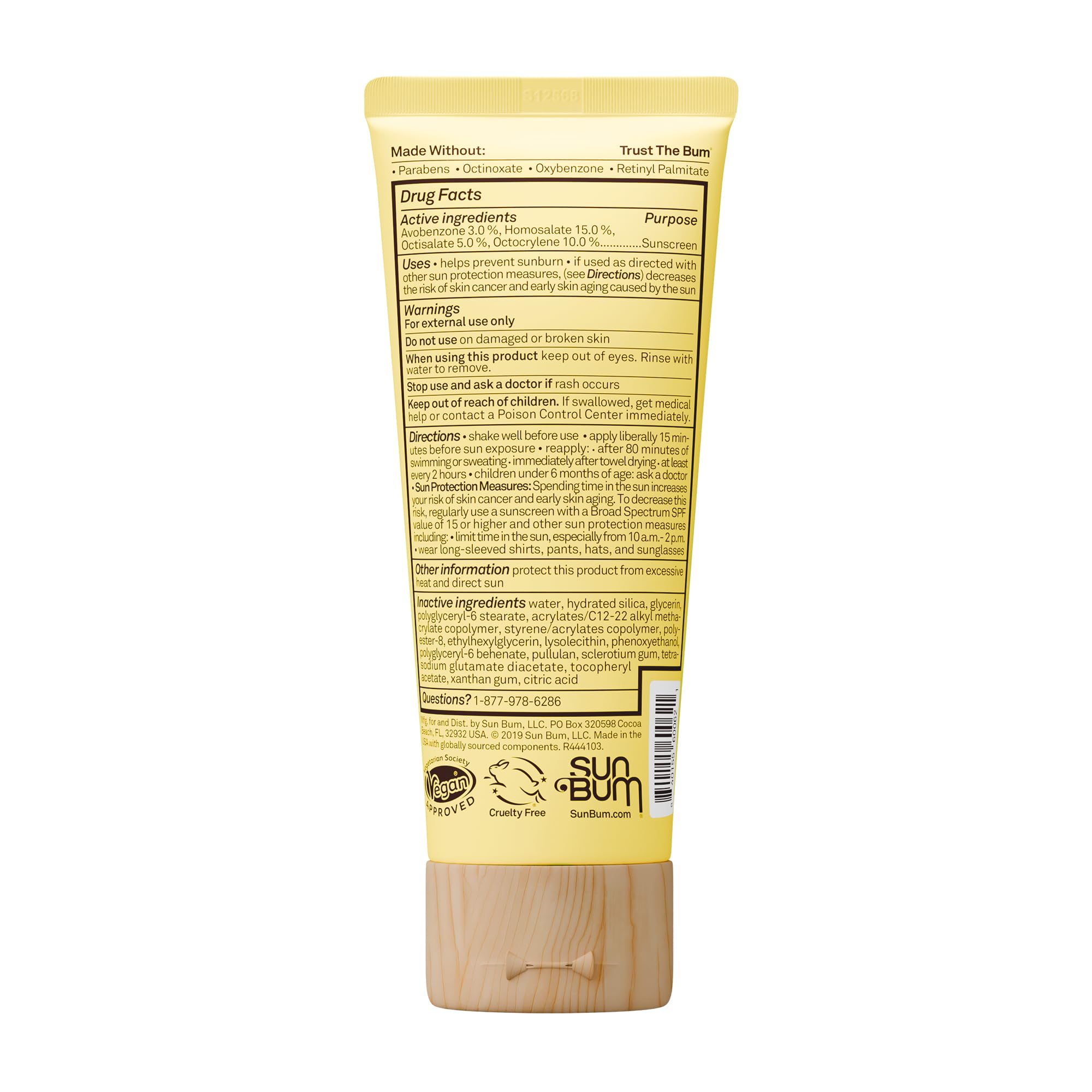 Sun Bum Original SPF 50 Sunscreen Face Lotion - Broad Spectrum Moisturizing Facial Sunscreen with Vitamin E - Travel Size - 3 oz