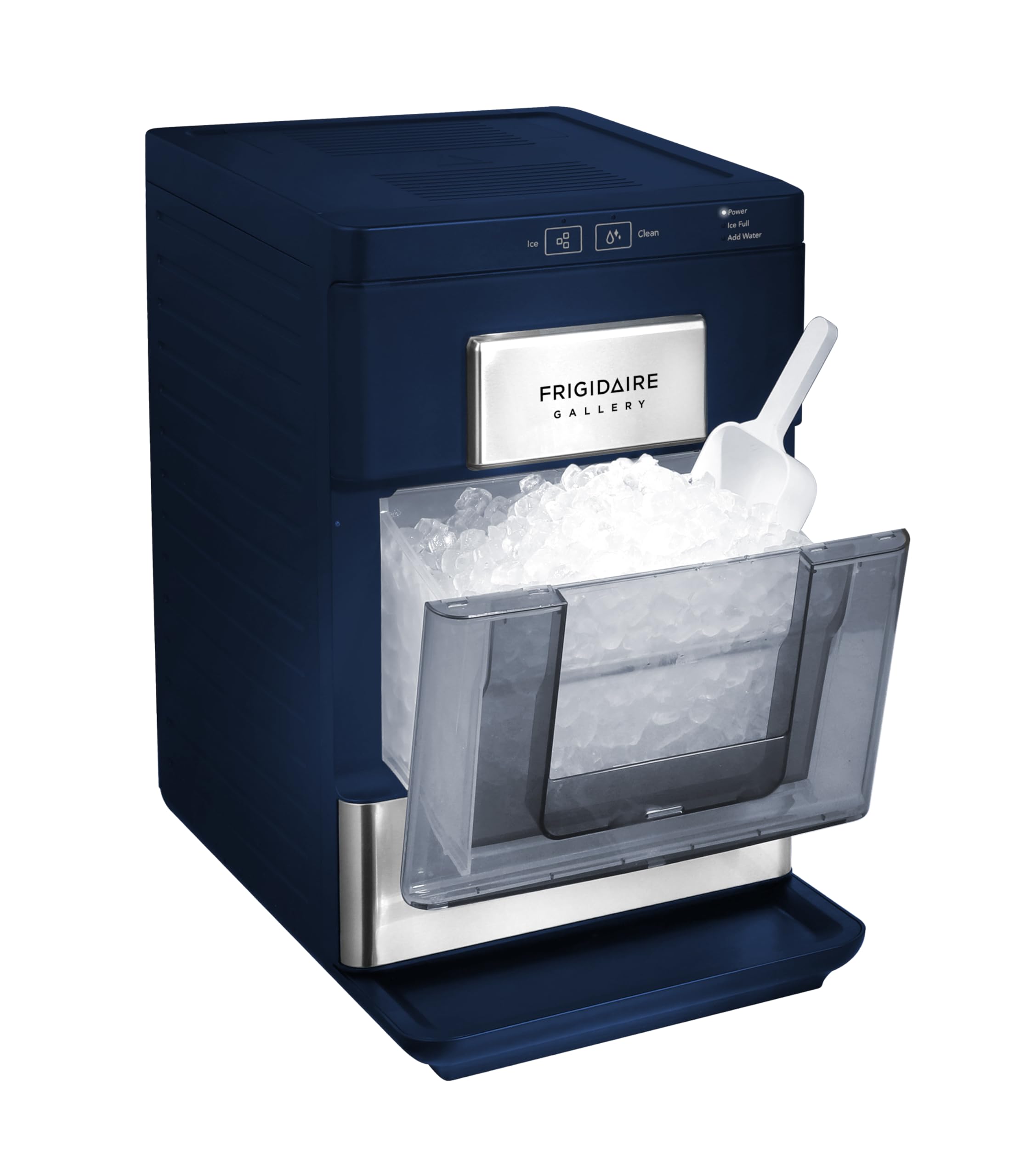 Frigidaire Gallery, 33 Lbs. Countertop Ice Maker, Nugget Shaped Ice, Stainless Steel Trim (Black)